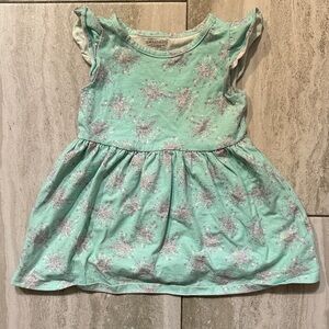 Mint Green Dress with Silver Glitter Stars